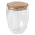 Cana de voiaj cu perete dublu, 350 ml, ⌀8,5 x 11,5 cm, Everestus, 20SEP0951, Sticla, Bambus, Maro, Transparent