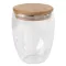 Cana de voiaj cu perete dublu, 350 ml, ⌀8,5 x 11,5 cm, Everestus, 20SEP0951, Sticla, Bambus, Maro, Transparent