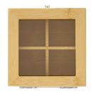 Cutie ceaiuri cu 4 compartimente, 2410E25391, Everestus, 14 x 14 x 7.5 cm, Bambus, Maro