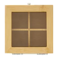  Cutie ceaiuri cu 4 compartimente, 2410E25391, Everestus, 14 x 14 x 7.5 cm, Bambus, Maro