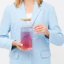 Carafa 1200 ml, 2401E14317, Everestus, Ø8.8x22.5 cm, Sticla, Bambus, Maro