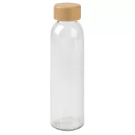   Sticla sport pentru apa, 500 ml, ⌀6,2 x 23 cm, Everestus, 20SEP0938, Sticla, Bambus, Maro, Transparent