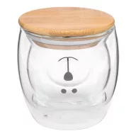   Cana 250 ml, 2401E14410, Everestus, Ø9.3x9 cm, Sticla, Bambus, Maro, Transparent