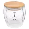 Cana 250 ml, 2401E14410, Everestus, Ø9.3x9 cm, Sticla, Bambus, Maro, Transparent