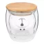 Cana 250 ml, 2401E14410, Everestus, Ø9.3x9 cm, Sticla, Bambus, Maro, Transparent
