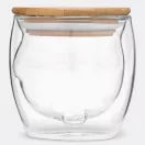 Cana 250 ml, 2401E14410, Everestus, Ø9.3x9 cm, Sticla, Bambus, Maro, Transparent