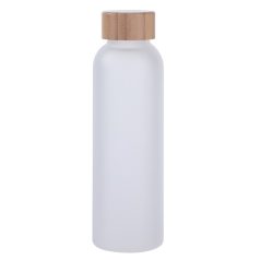   Sticla de apa sport, Everestus, 22FEB1354, 500 ml, Ø6x21.5 cm, Sticla, Bambus, Silicon, Alb