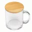 Cana 330 ml, 2401E14310, Everestus, Ø8x9.5 cm, Sticla, Bambus, Transparent