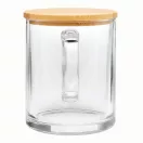Cana 330 ml, 2401E14310, Everestus, Ø8x9.5 cm, Sticla, Bambus, Transparent