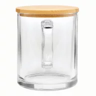   Cana 330 ml, 2401E14310, Everestus, Ø8x9.5 cm, Sticla, Bambus, Transparent