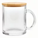 Cana 330 ml, 2401E14310, Everestus, Ø8x9.5 cm, Sticla, Bambus, Transparent