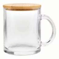   Cana 330 ml, 2401E14310, Everestus, Ø8x9.5 cm, Sticla, Bambus, Transparent