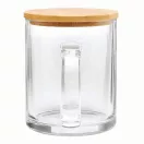Cana 330 ml, 2401E14310, Everestus, Ø8x9.5 cm, Sticla, Bambus, Transparent