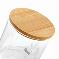   Cana 330 ml, 2401E14310, Everestus, Ø8x9.5 cm, Sticla, Bambus, Transparent