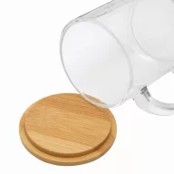   Cana 330 ml, 2401E14310, Everestus, Ø8x9.5 cm, Sticla, Bambus, Transparent