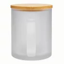 Cana 330 ml, 2401E14311, Everestus, Ø8x9.5 cm, Sticla, Bambus, Transparent