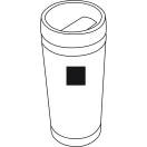 Cana termos, Everestus, 18SEP4220, 450 ml,  Ø8.2x17.5 cm, Otel, Bambus, Plastic, Silicon, Maro, Argintiu