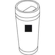   Cana termos, Everestus, 18SEP4220, 450 ml,  Ø8.2x17.5 cm, Otel, Bambus, Plastic, Silicon, Maro, Argintiu