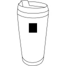 Cana termos, Everestus, 18SEP4228, 450 ml,  Ø8.2x17.5 cm, Otel, Bambus, Plastic, Silicon, Negru, Maro, Argintiu