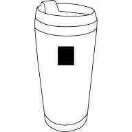   Cana termos, Everestus, 18SEP4228, 450 ml,  Ø8.2x17.5 cm, Otel, Bambus, Plastic, Silicon, Negru, Maro, Argintiu