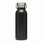 Termos 500 ml, 2401E14482, Everestus, Ø7.2x22.3 cm, Otel, Bambus, Negru