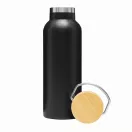 Termos 500 ml, 2401E14482, Everestus, Ø7.2x22.3 cm, Otel, Bambus, Negru