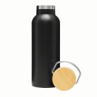 Termos 500 ml, 2401E14482, Everestus, Ø7.2x22.3 cm, Otel, Bambus, Negru