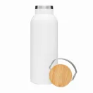 Termos 500 ml, 2401E14483, Everestus, Ø7.2x22.3 cm, Otel, Bambus, Alb