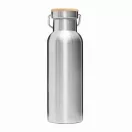Termos 500 ml, 2401E14484, Everestus, Ø7.2x22.3 cm, Otel, Bambus, Argintiu