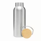 Termos 500 ml, 2401E14484, Everestus, Ø7.2x22.3 cm, Otel, Bambus, Argintiu