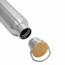 Termos 500 ml, 2401E14484, Everestus, Ø7.2x22.3 cm, Otel, Bambus, Argintiu