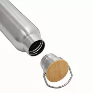   Termos 500 ml, 2401E14484, Everestus, Ø7.2x22.3 cm, Otel, Bambus, Argintiu