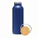 Termos 500 ml, 2401E14485, Everestus, Ø7.2x22.3 cm, Otel, Bambus, Albastru