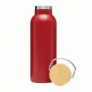 Termos 500 ml, 2401E14486, Everestus, Ø7.2x22.3 cm, Otel, Bambus, Rosu