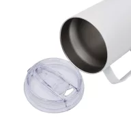   Cana termos, 350 ml, 2509E14307, Everestus, Ø8.5x13 cm, Otel, Pluta, Plastic, Alb