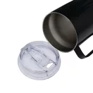 Cana termos, 350 ml, 2509E14308, Everestus, Ø8.5x13 cm, Otel, Pluta, Plastic, Negru