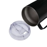   Cana termos, 350 ml, 2509E14308, Everestus, Ø8.5x13 cm, Otel, Pluta, Plastic, Negru