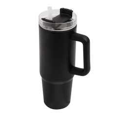   Cana de voiaj 900 ml, 2410E23758, Everestus, ø8.8 x 24 cm, Otel, Negru
