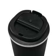   Cana termoizolanta 350 ml, Everestus, 2601E12757, Ø9x14.8 cm, Otel, Plastic, Negru