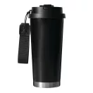Sticla termoizolanta 500 ml, Everestus, 2601E12748, Ø9.2x19.5 cm, Otel, Plastic, Negru
