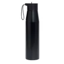 Sticla de apa, Everestus, 2610E18435, 700 ml, Ø6.6x26 cm, Otel, Plastic, Negru