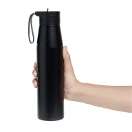   Sticla de apa, Everestus, 2610E18435, 700 ml, Ø6.6x26 cm, Otel, Plastic, Negru