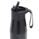 Sticla de apa, Everestus, 2610E18435, 700 ml, Ø6.6x26 cm, Otel, Plastic, Negru