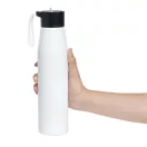 Sticla de apa, Everestus, 2610E18438, 700 ml, Ø6.6x26 cm, Otel, Plastic, Alb