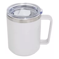   Cana de voiaj, Everestus, 2610E18479, 400 ml, Ø8.7x11.8 cm, Otel, Plastic, Alb