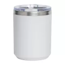 Cana de voiaj, Everestus, 2610E18479, 400 ml, Ø8.7x11.8 cm, Otel, Plastic, Alb