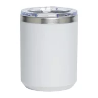   Cana de voiaj, Everestus, 2610E18479, 400 ml, Ø8.7x11.8 cm, Otel, Plastic, Alb