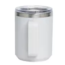 Cana de voiaj, Everestus, 2610E18479, 400 ml, Ø8.7x11.8 cm, Otel, Plastic, Alb