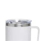 Cana de voiaj, Everestus, 2610E18479, 400 ml, Ø8.7x11.8 cm, Otel, Plastic, Alb