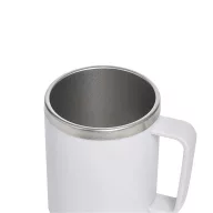   Cana de voiaj, Everestus, 2610E18479, 400 ml, Ø8.7x11.8 cm, Otel, Plastic, Alb